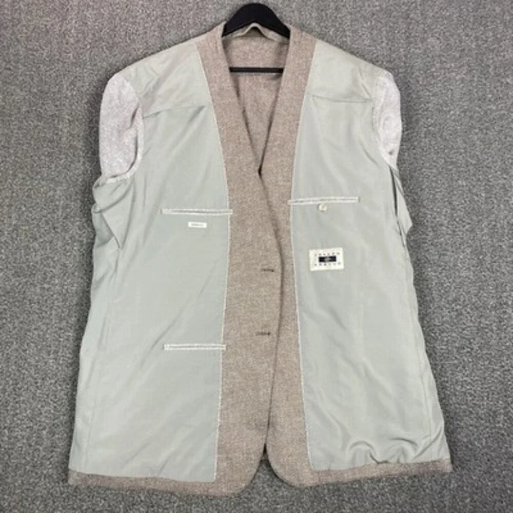 JOSEPH‎ ABBOUD Mens Linen Unstructured Blazer 48L Beige Surgeon Cuff Summer $279